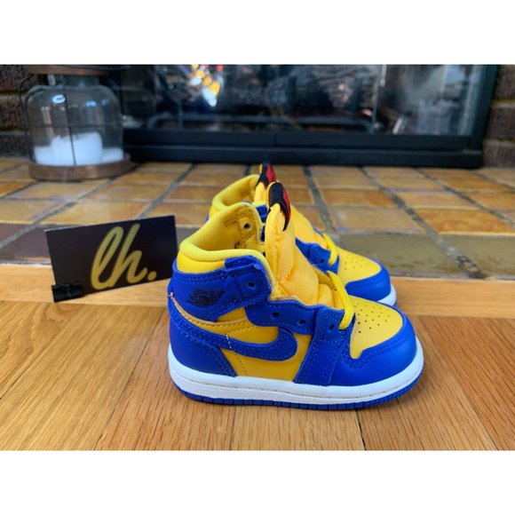 Toddler 3c Air Jordan 1 Retro High OG “Reverse Laney” Athletic Basketball Shoes - Picture 4 of 5